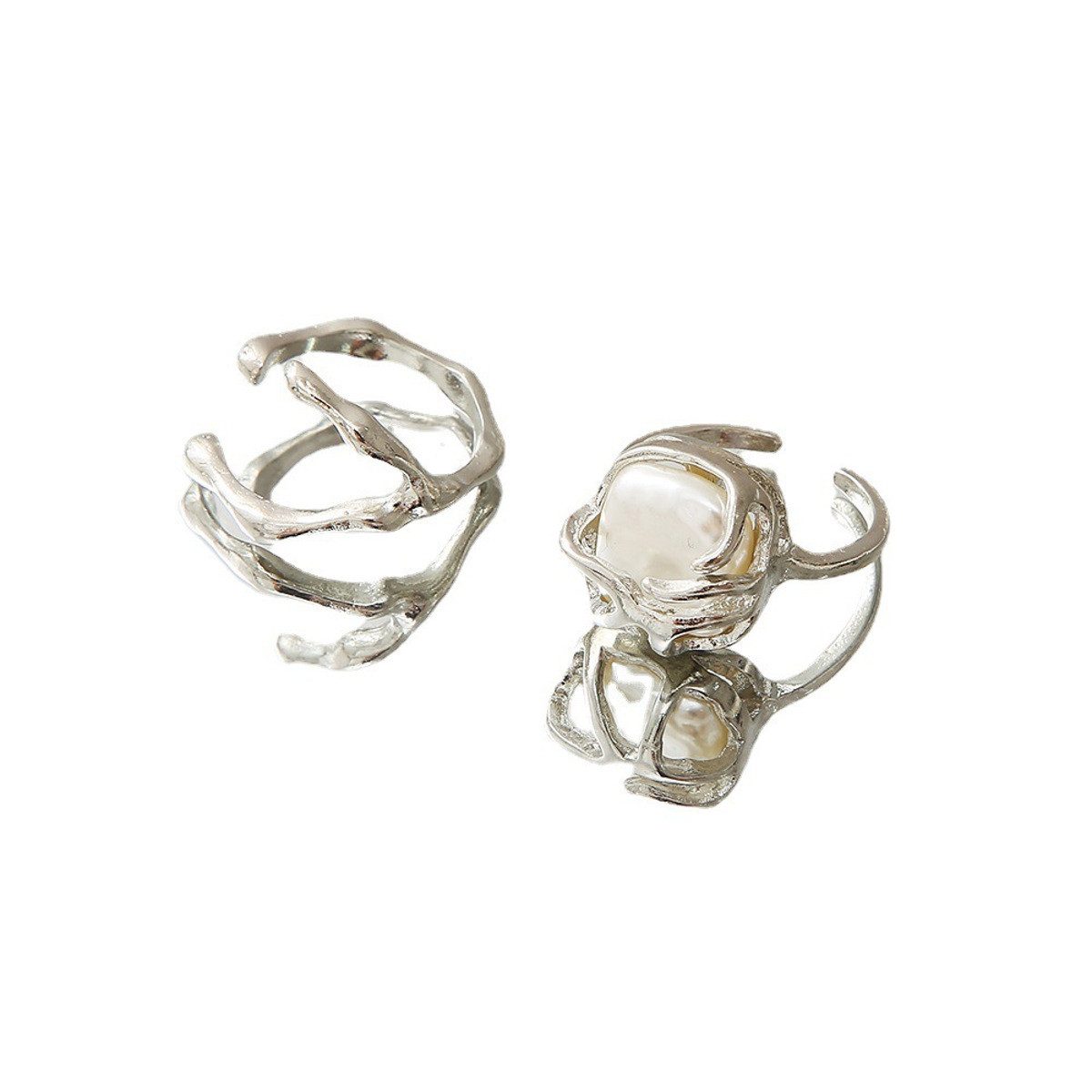 Ring-Set 2er Set Damenring Silber od. Gold Fingerring Damenschmuck