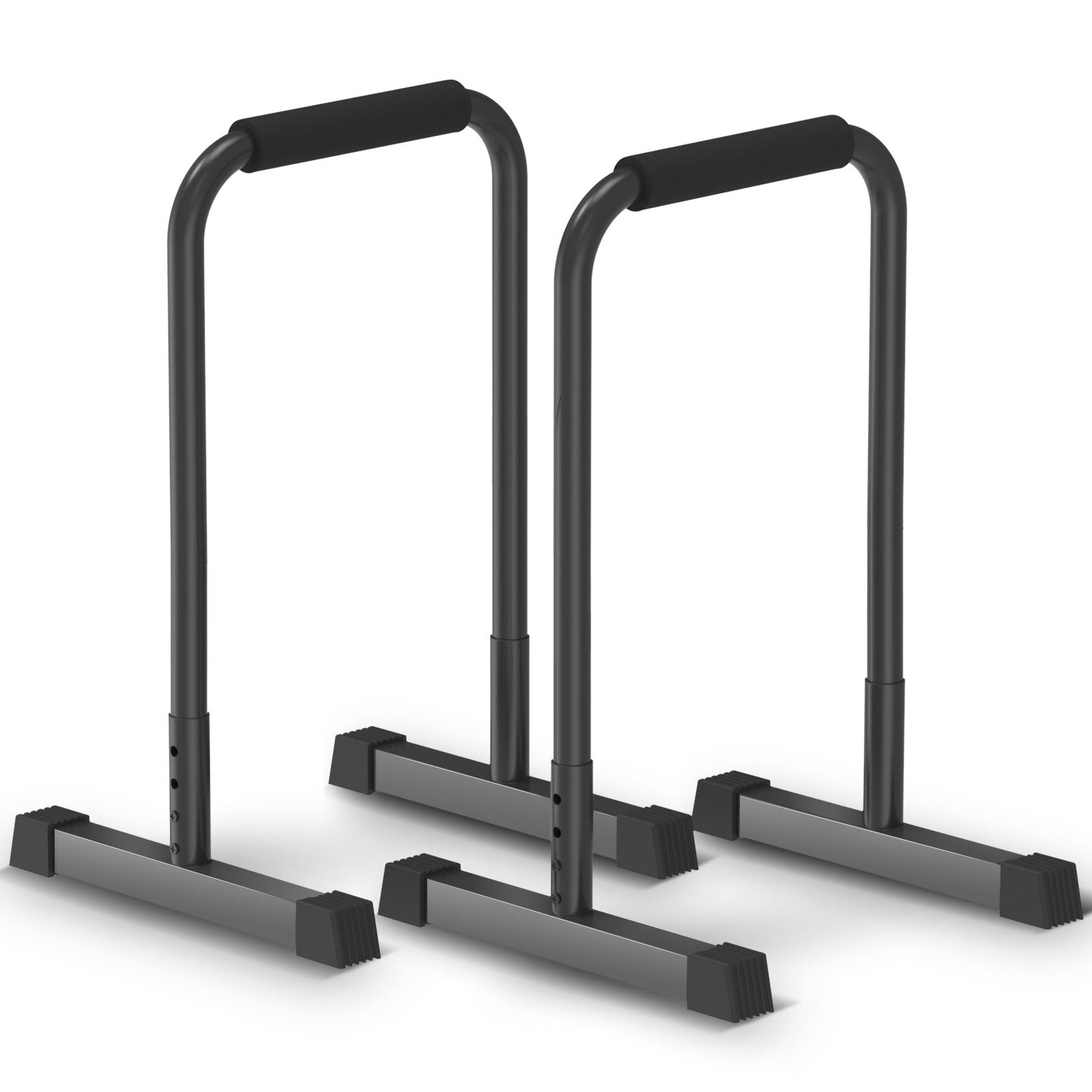 DH FitLife Liegestützgriffe Dip Barren Fitness Parallettes (Dip Stange & Verstellbare Dip-Station 80-90 cm, Parallettes für Calisthenics & Krafttraining), Stabil & Sicher, Indoor & Outdoor Fitness Equipment