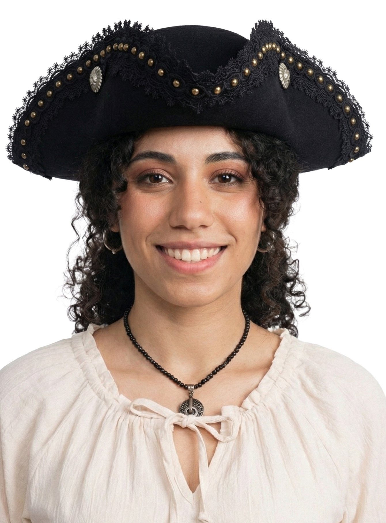 thetru Piraten-Kostüm Hut Pirat - Karneval Faschingskostüm Damen Herren, Mit samtenem Saum auf hoher See