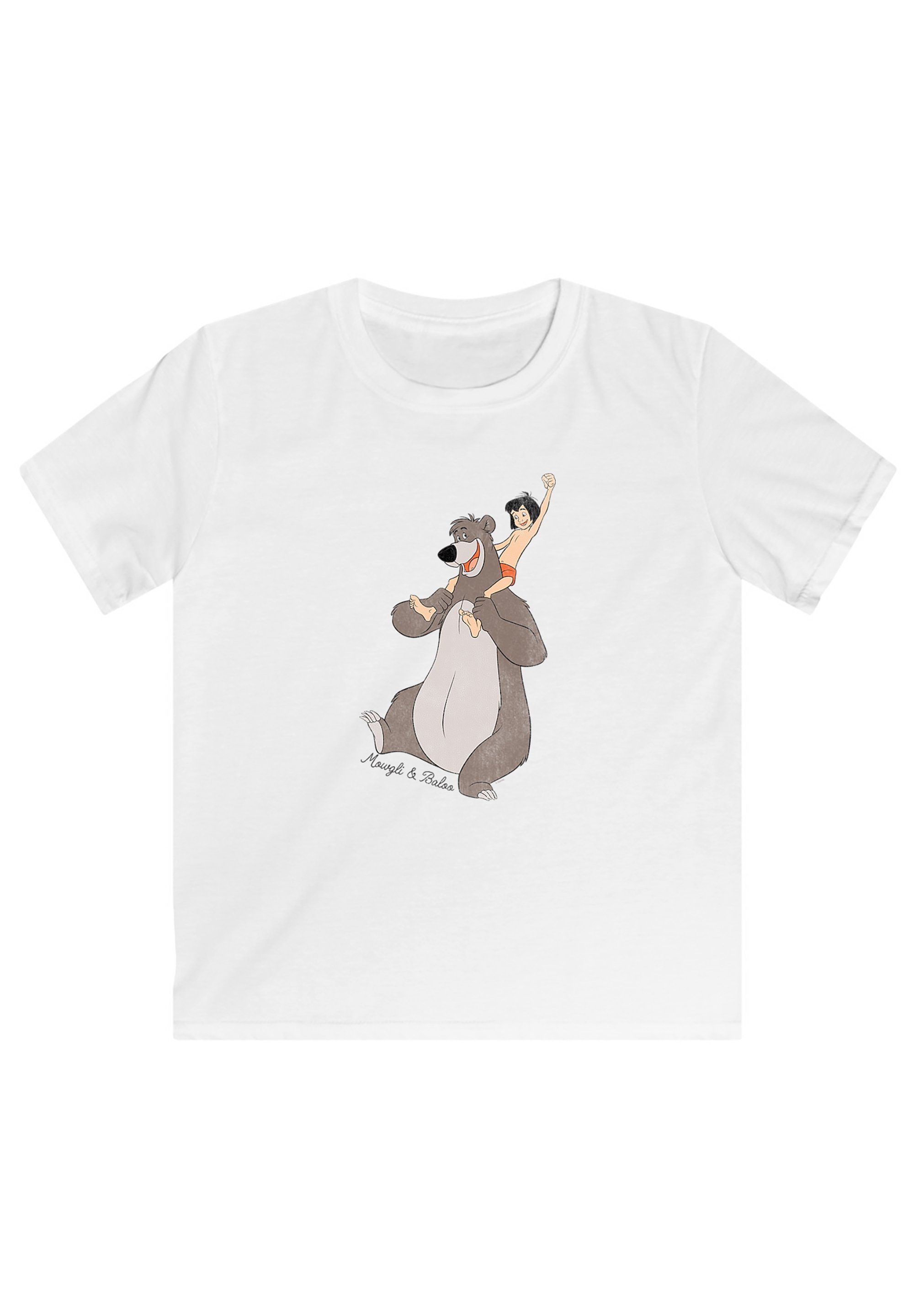 F4NT4STIC T-Shirt Disney Dschungelbuch Mogli und Print Balu weiß