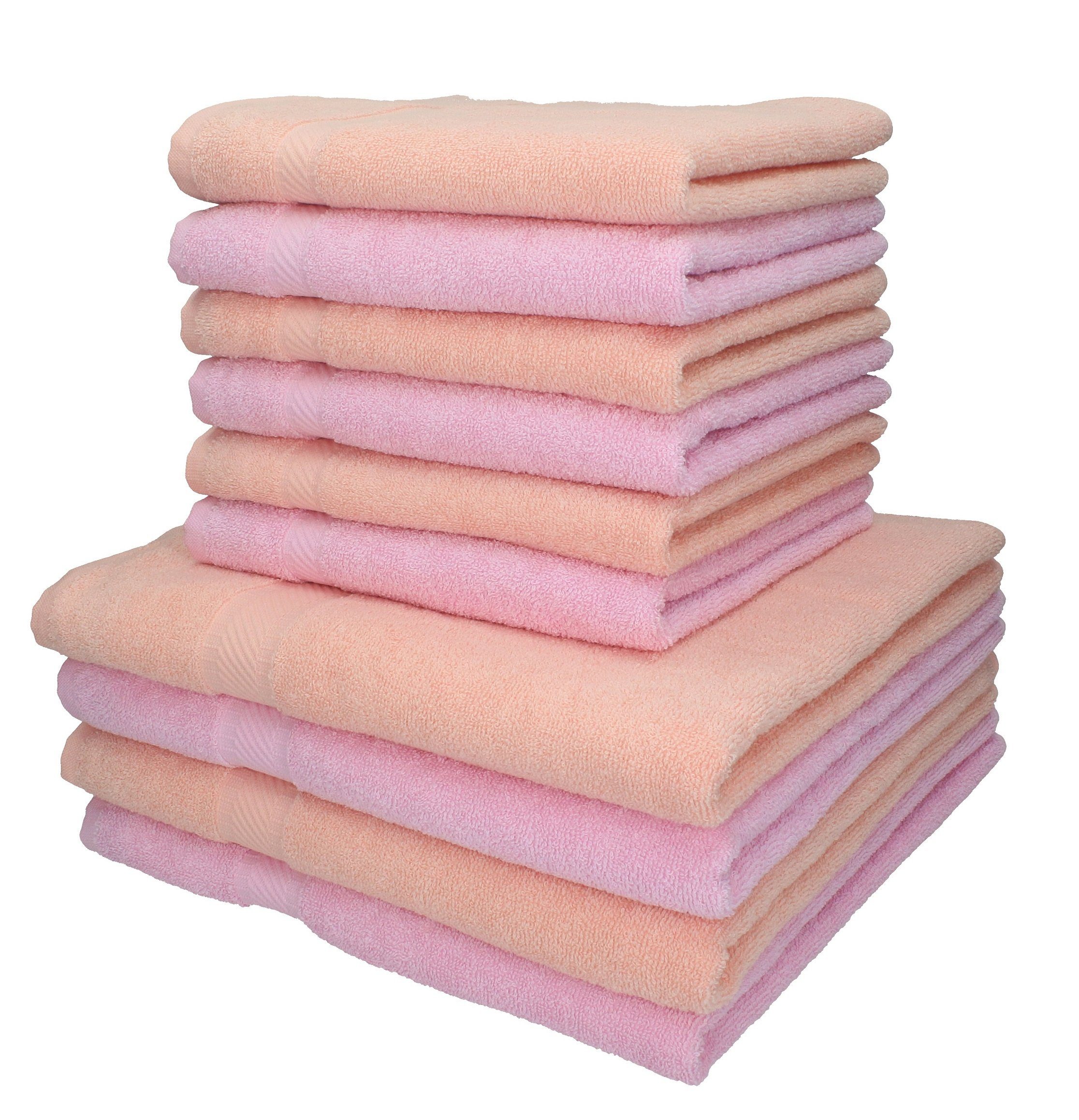 Betz Handtuch Set 10-TLG. Handtuch-Set Palermo Farbe apricot orange und rosé, 100% Bauwmolle