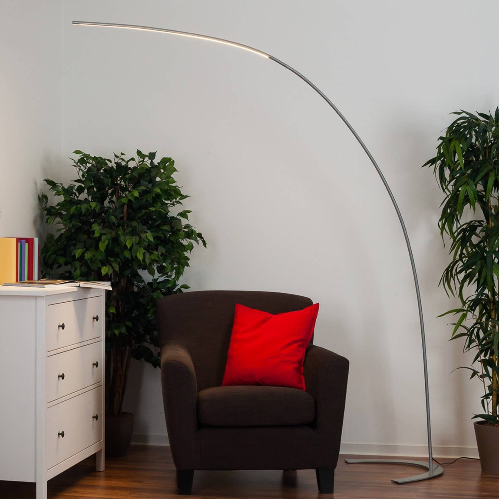 Lindby Bogenlampe Danua, Enthalten, 90 LEDs - 17 W gesamt, warmweiß