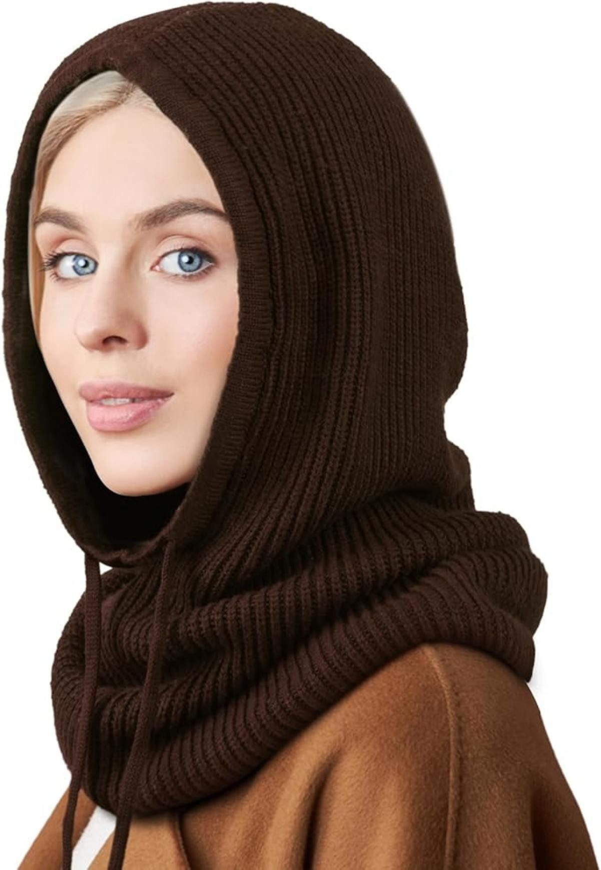 Coonoor Strickmütze Wintermützen für Damen Strickmütze mit Kordelzug