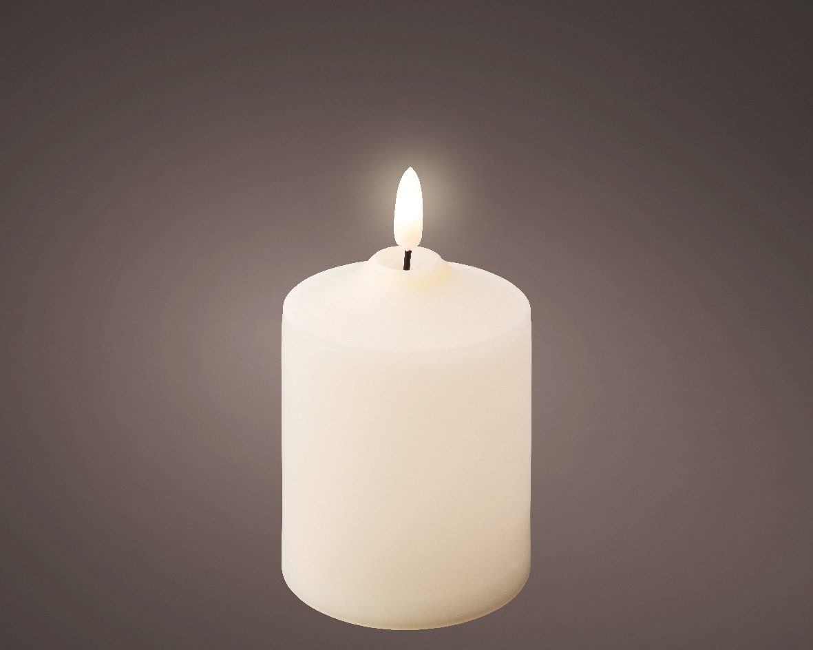 Lumineo LED-Kerze, LED Kerze mit Timer Outdoor Kunststoff 7x12cm Ivory / Wa günstig online kaufen