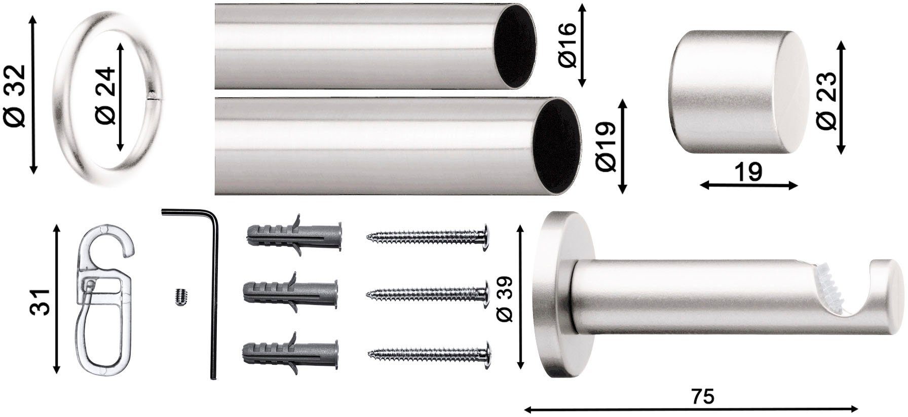 indeko Gardinenstange Andrax, Ø 20 mm, günstig online kaufen