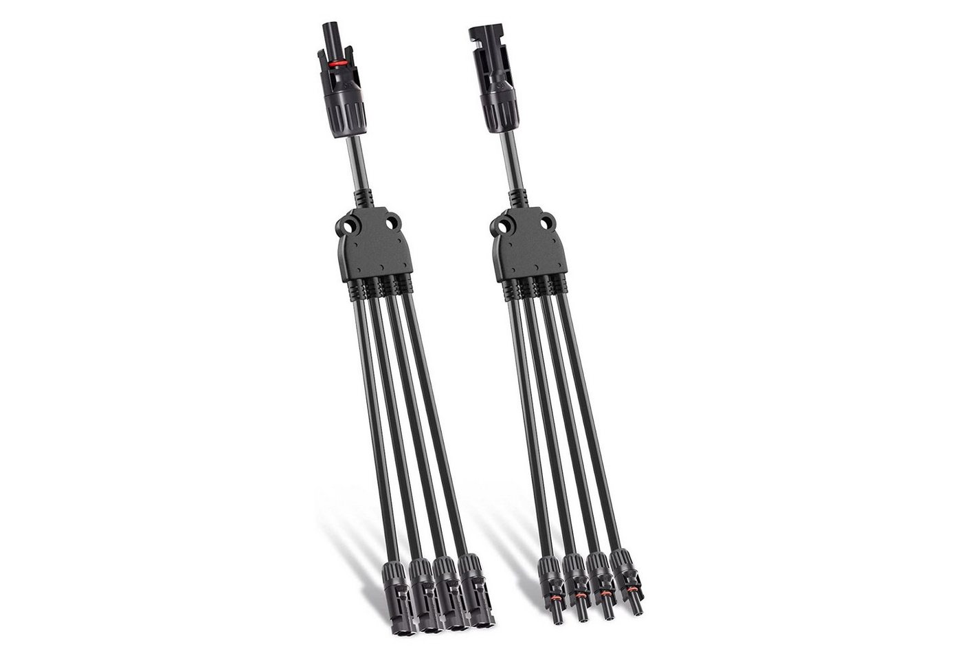 Rhein Beleuchtung Solarmodul Solarstecker Verteiler Set 1 zu 2/3/4 MC4 Y-Stecker Verbindung, 0 W, Hochreiner Kupferkern und PPE-Material, (Set, 1-St., Für PV-Kabel 1,5–6 mm², DC 1000V, Solarpanel & PV-Anlagen geeignet), IP67 wetterfest, UV-beständig, Crim