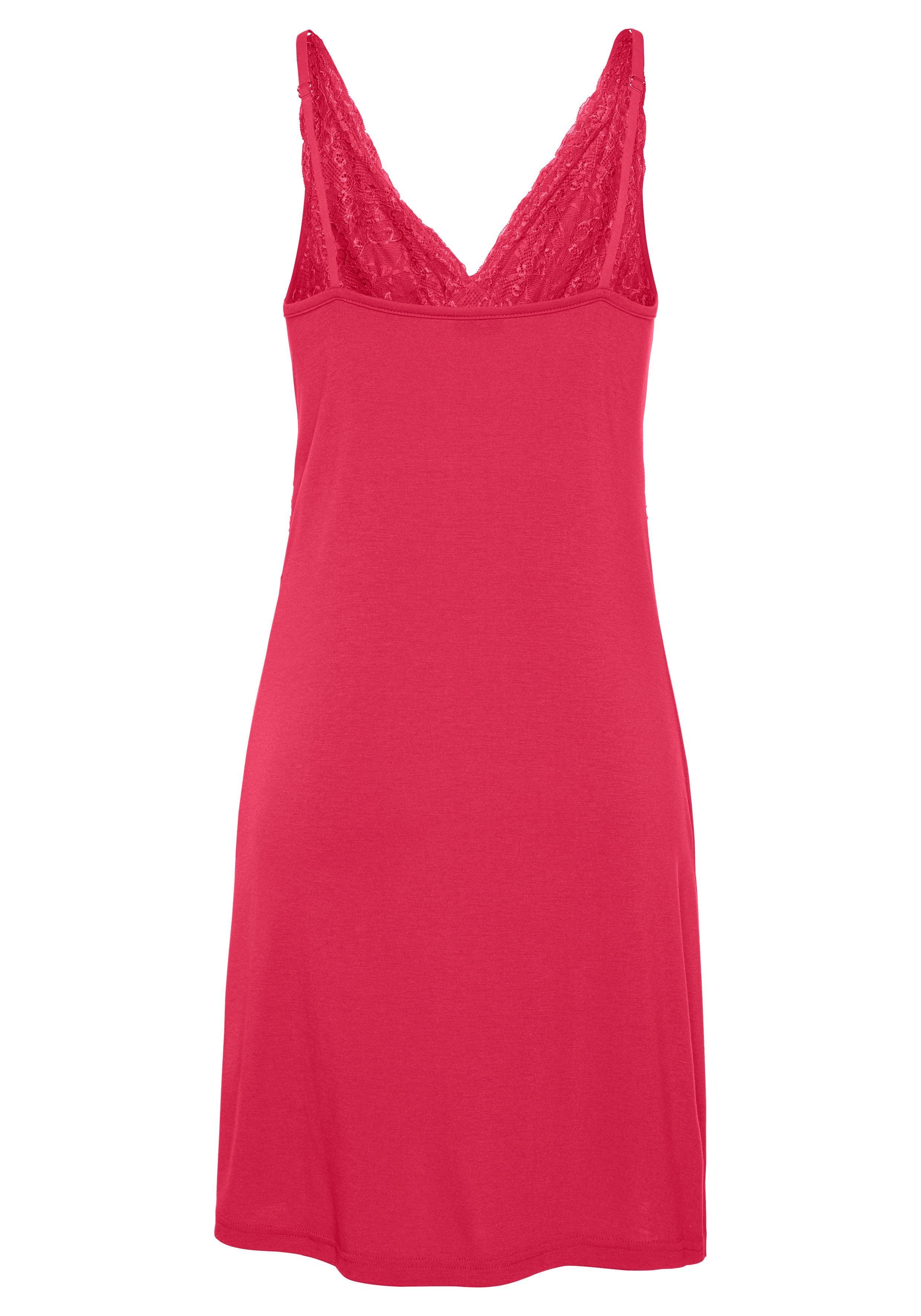 LASCANA Negligé (1-teilig) mit Spitzendetails und verstellbaren Trägern