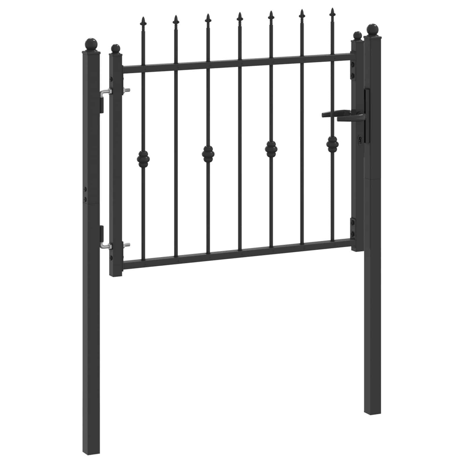 vidaXL Gartentor Zauntor ASTEN 100 x 75 cm Metall Schwarz Abschließbar