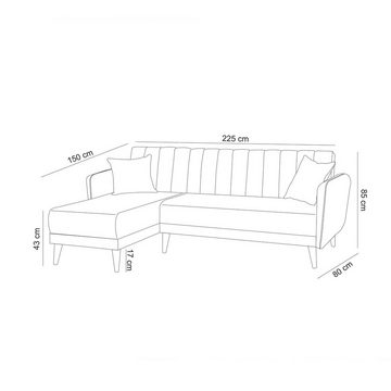 Skye Decor Schlafsofa UNQ1432, Dunkelblau,Rahmen: Hornbeam Holz / Metall