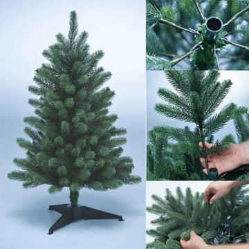 SCHAUMEX Künstlicher Weihnachtsbaum Künstlicher Weihnachtsbaum ohne LED; Höhe 85 cm, Nordmanntanne, Besonders hochwertig, Spritzguss, schwer entflammbar