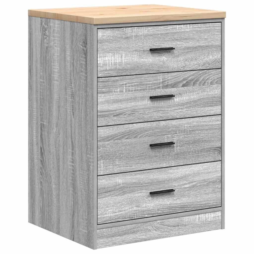 vidaXL Schrankmodule Garagen-Aufbewahrungsschrank Grau Sonoma Massivholz günstig online kaufen