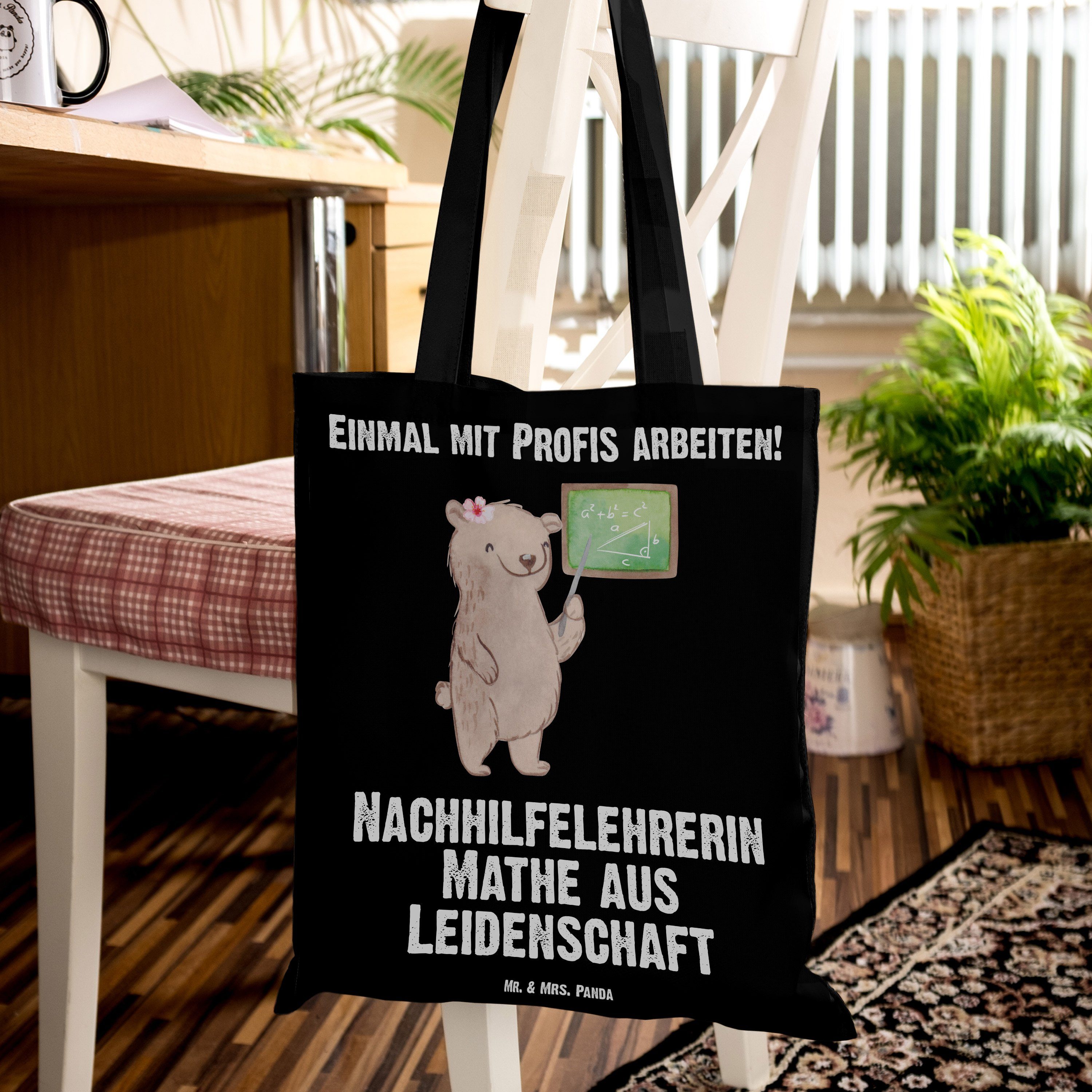 Nachhilfelehrerin Leidenschaft Panda Schwarz Mr. aus & Geschenk, (1-tlg) Nachhi Tragetasche - Mrs. Mathe -