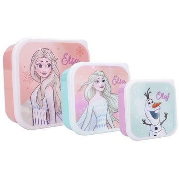 Disney Lunchbox Disney Die Eiskönigin Anna Elsa 5 tlg Kinder Set, Kunststoff, Snackboxen Brotdose Trinkflasche 370 ml