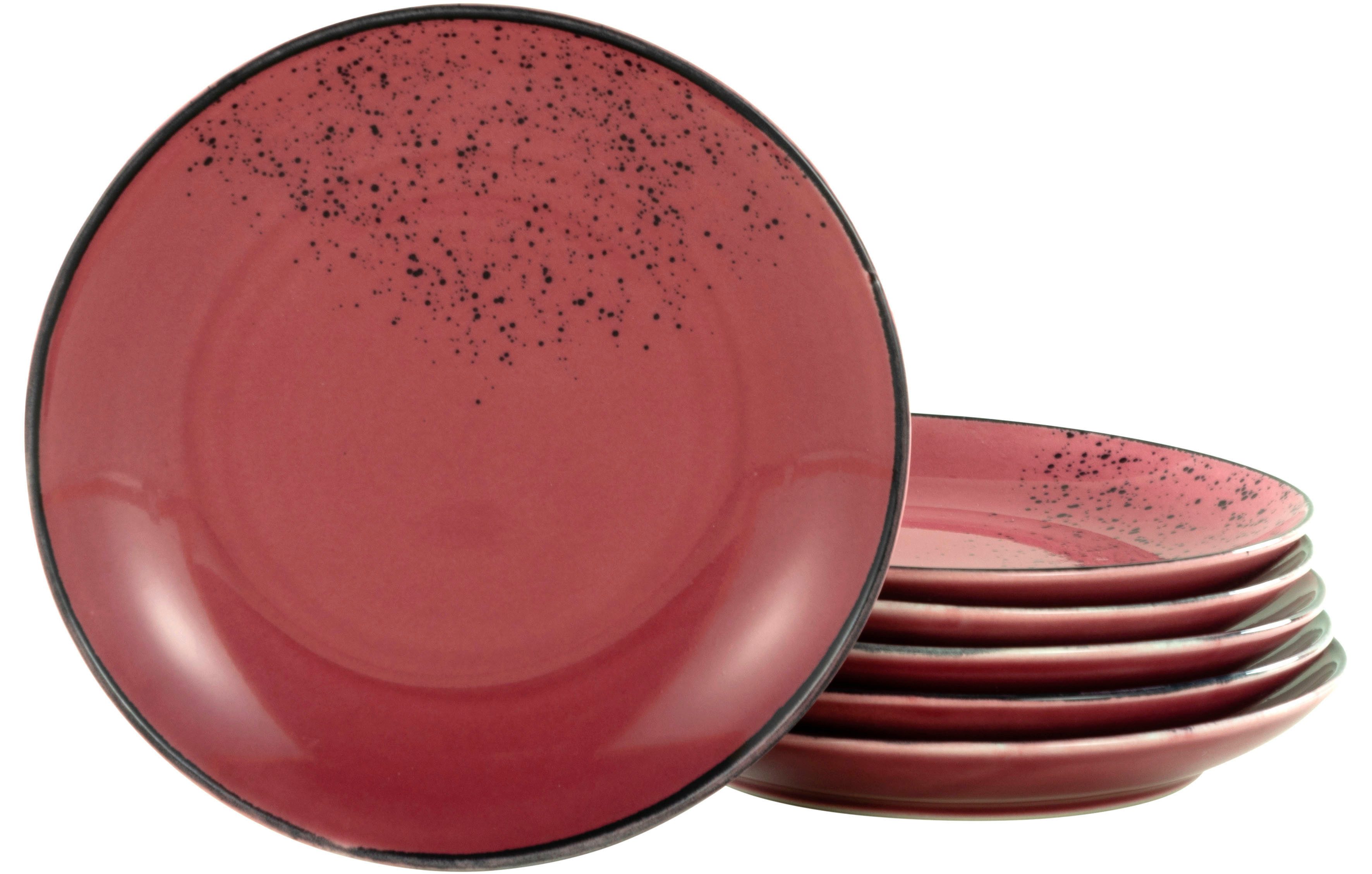 CreaTable Speiseteller Essteller NATURE COLLECTION, (6 St), Teller Set für 6 Personen, Ø 27 cm, Steinzeug, flache Teller