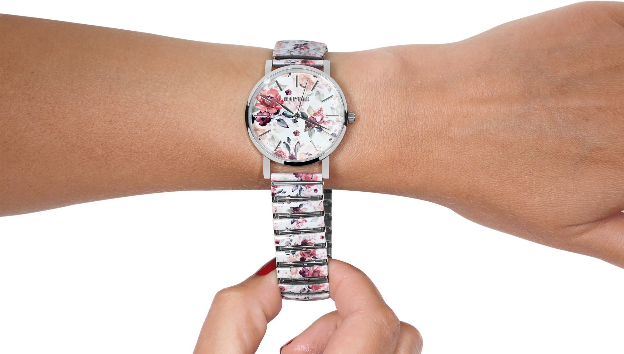 Raptor Quarzuhr Colorful Edition mit Edelstahlzugarmband, 3 ATM, Mineralglas