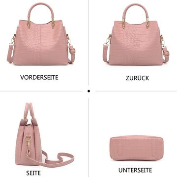 GelldG Handtasche Handtaschen Damen Set Shopper Schultertasche Frauen Umhängetasche, im praktischen Design