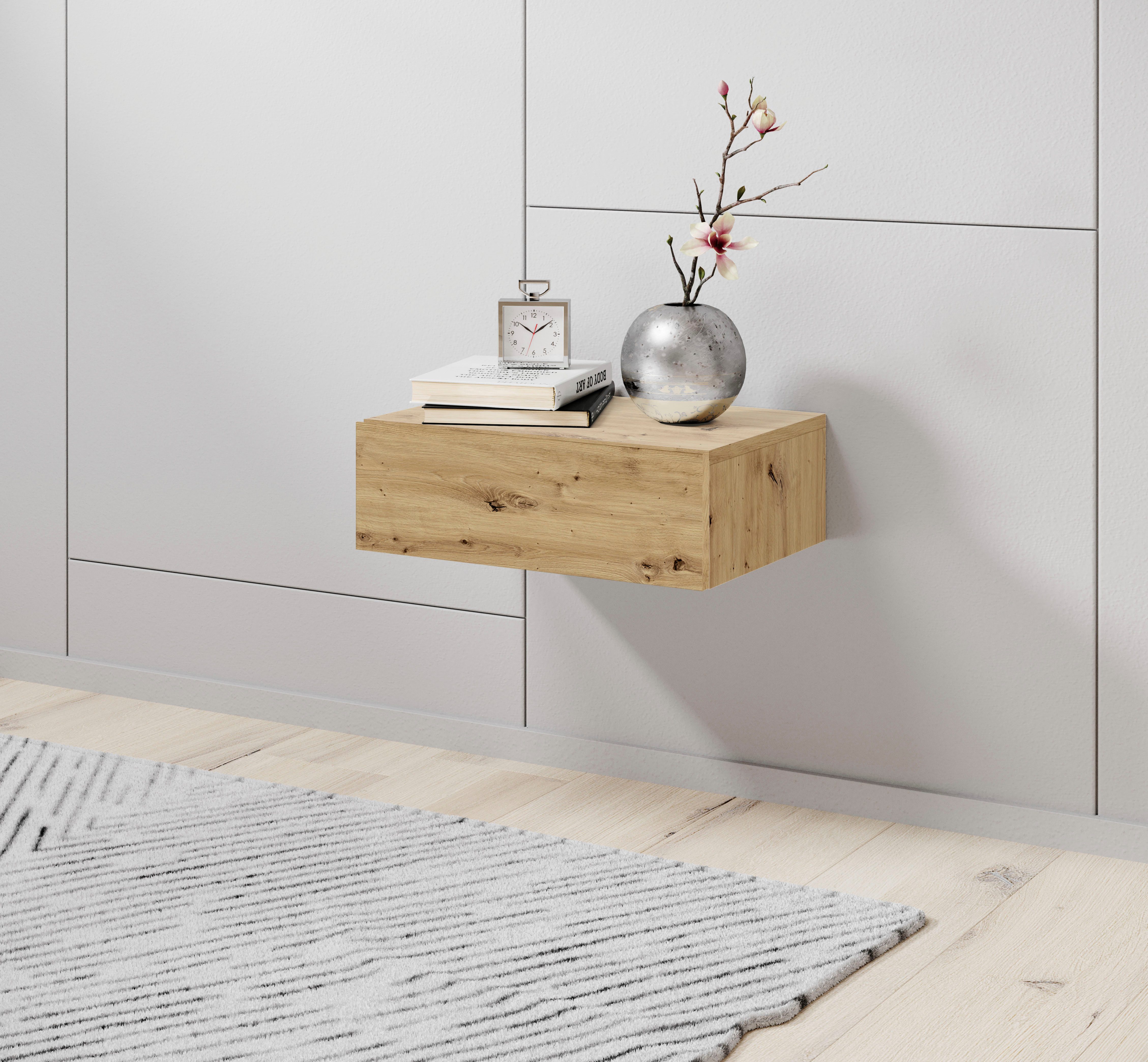 Schlafkontor Nachtkommode Tajo, mit Schublade, Nachtkonsole für Wandmontage