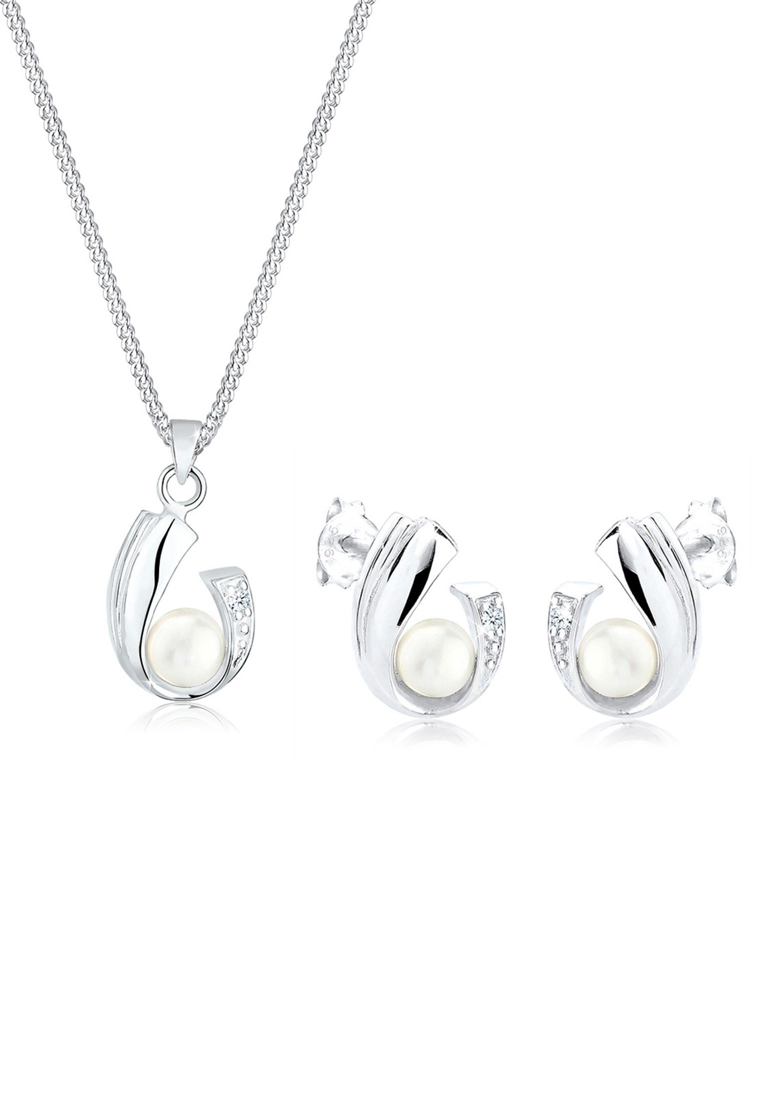 Elli DIAMONDS Schmuckset Diamant Brillantschliff (0.04 ct) 925 Sterling Silber