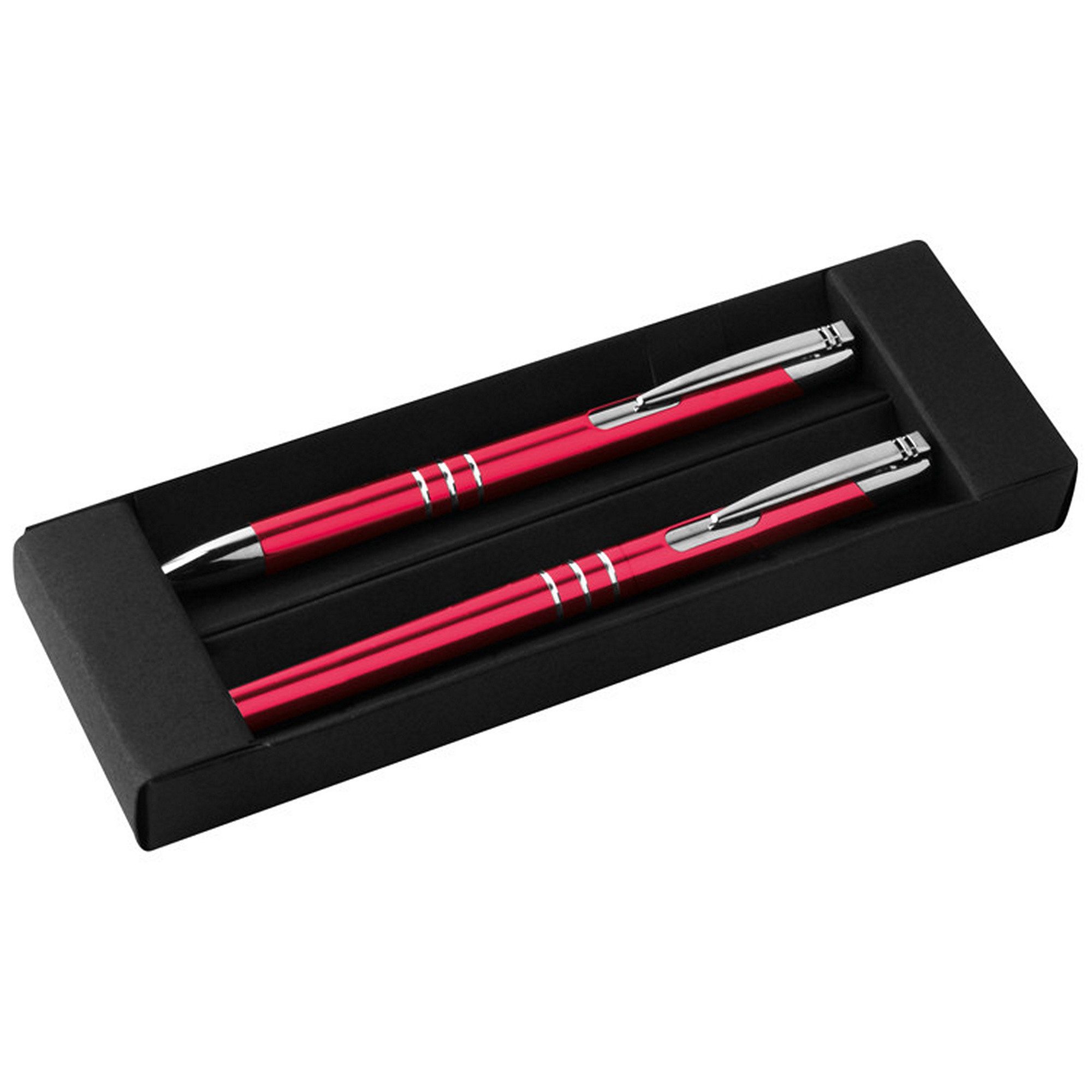 Livepac Office Kugelschreiber Metall Schreibset / Kugelschreiber + Rollerball / Farbe: rot