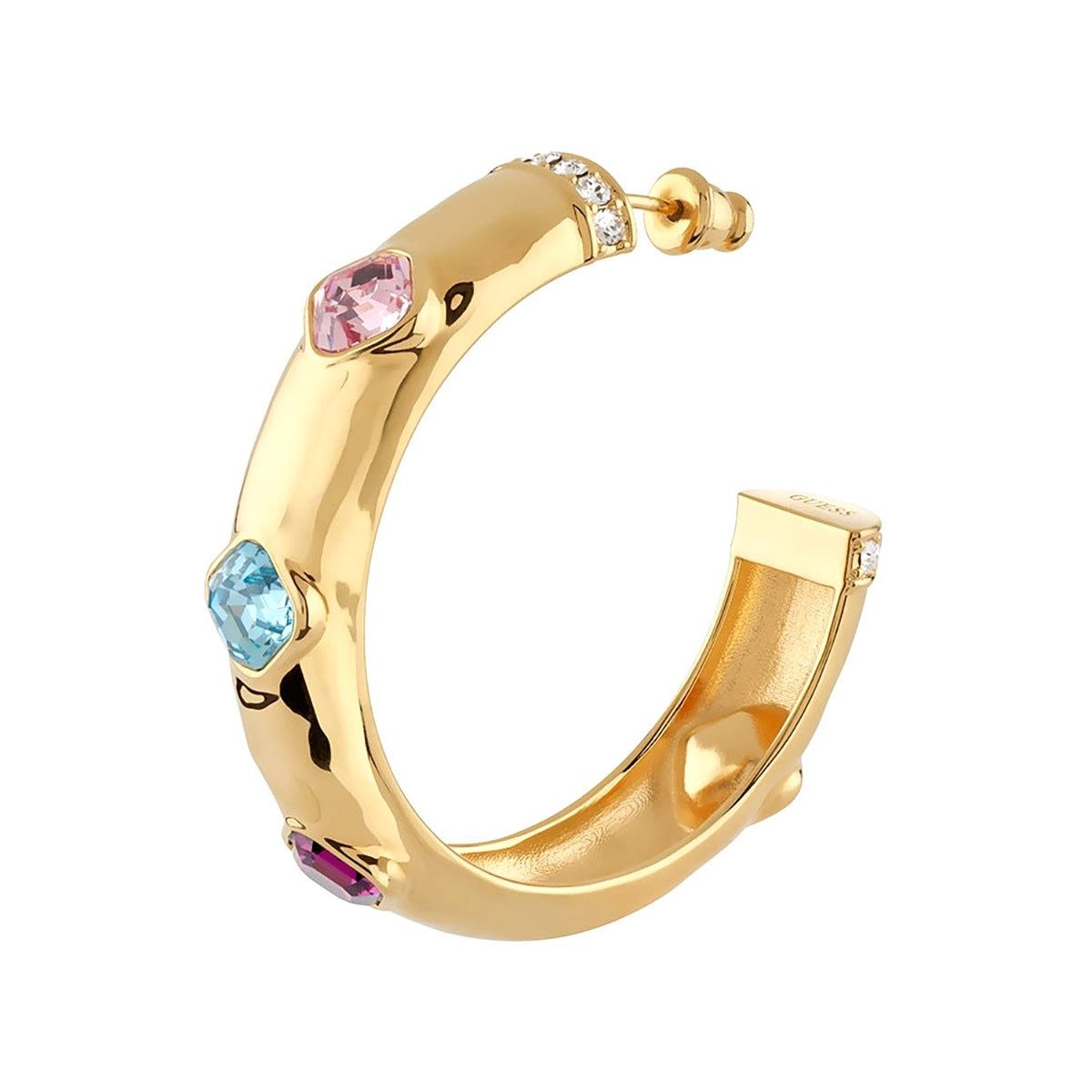 Guess Paar Creolen JUBE05314JWYGMCT/U, für Damen Multi Crystals Goldfarben