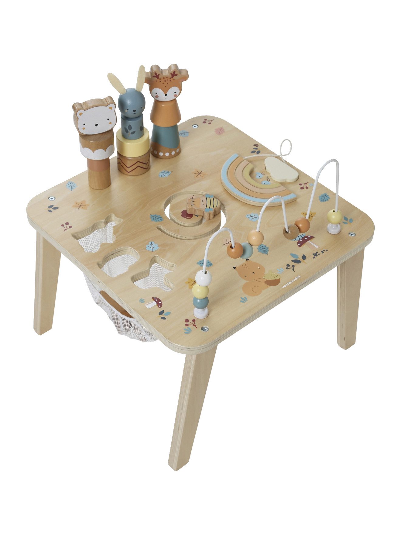 vertbaudet Lernspielzeug Activity-Tisch WALDFREUNDE, Holz FSC®