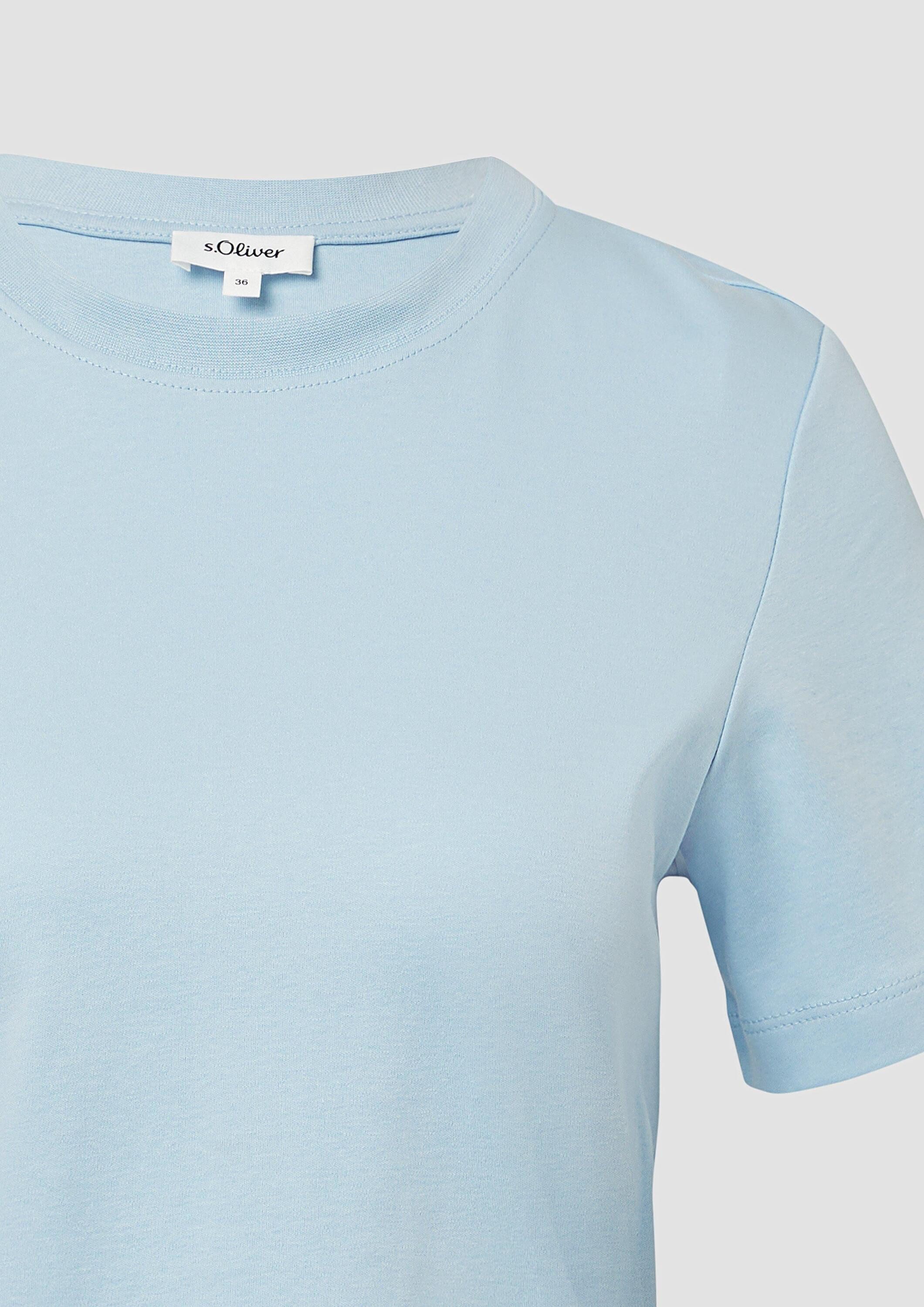 s.Oliver Kurzarmshirt T-Shirt Verkürztes T-Shirt aus Interlockjersey