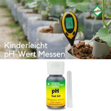 Weedness Wasserteststreifen GHE pH-Wert-Messgerät Kit mit 500 Tests Teststreifen Wassertester