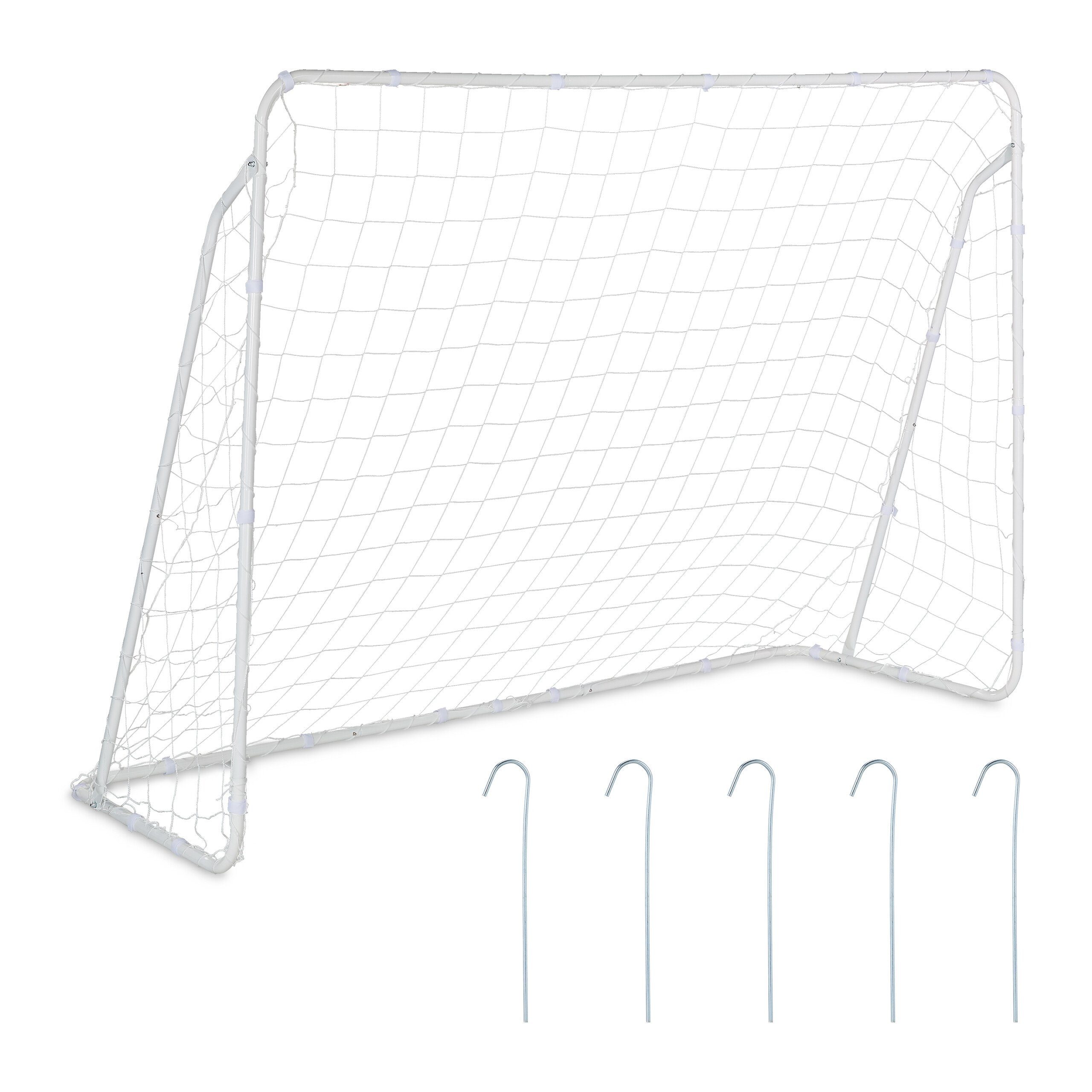 Fußballtor Weißes Fußballtor aus Stahl