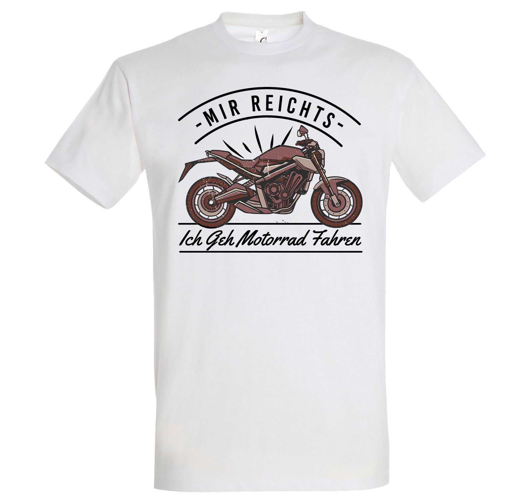 Shirt mit Motorrad Weiß lustigem Youth Fahren Herren Designz Ich Geh Frontprint T-Shirt