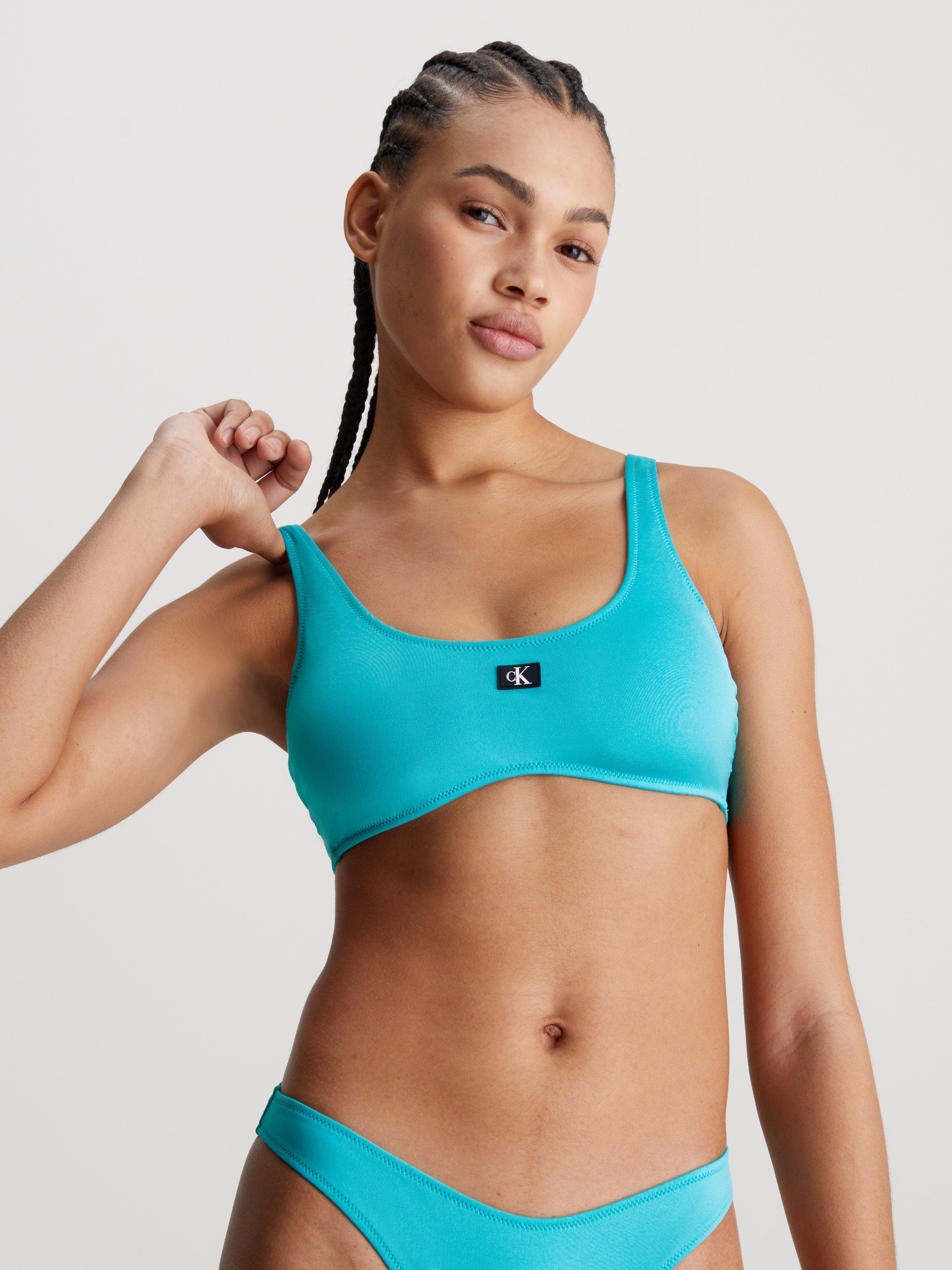 Calvin Klein Swimwear Bandeau-Bikini-Top BRALETTE-RP, mit Logodruck auf der Brust