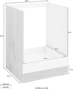 Kochstation Herdumbauschrank KS-Bruneck Herdumbauschrank >>Bruneck<< 60 cm breit, hochwertige MDF-Fronten