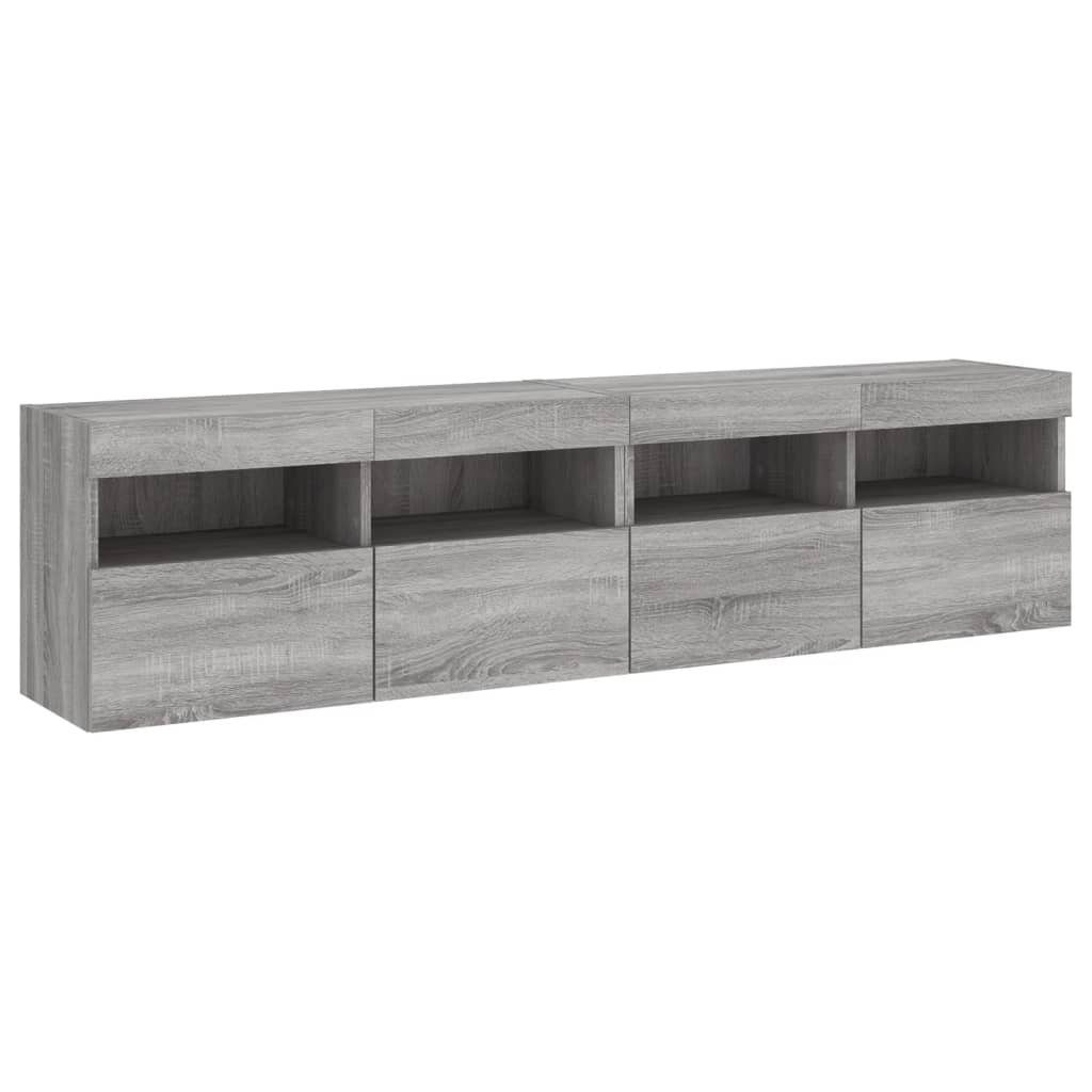 vidaXL TV-Wand TV-Wandschränke mit LED-Leuchten 2 günstig online kaufen