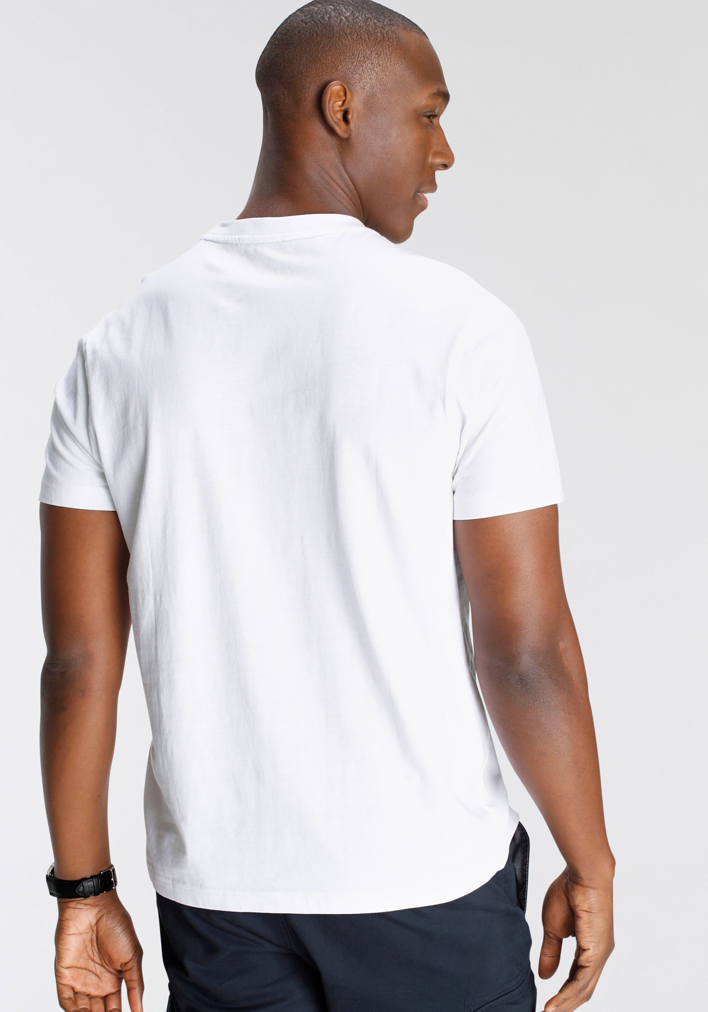 DELMAO T-Shirt Brustprint MARKE! mit NEUE modischem weiss 