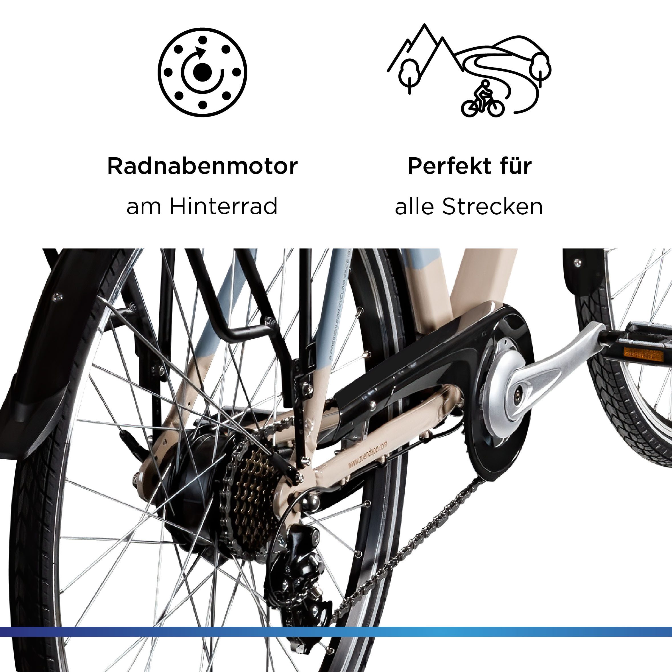 Zündapp E-Bike Trekkingrad Z807, 7 Gang Shimano Altus Schaltwerk, Kettenschaltung, Heckmotor, 468 Wh, Pedelec, Elektrofahrrad für Damen und Herren – Bild 5 von 5