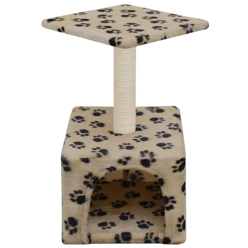 vidaXL Kratzbaum 55 cm Katzen-Kratzbaum Sisal 55 cm Beige Pfoten-Aufdruck