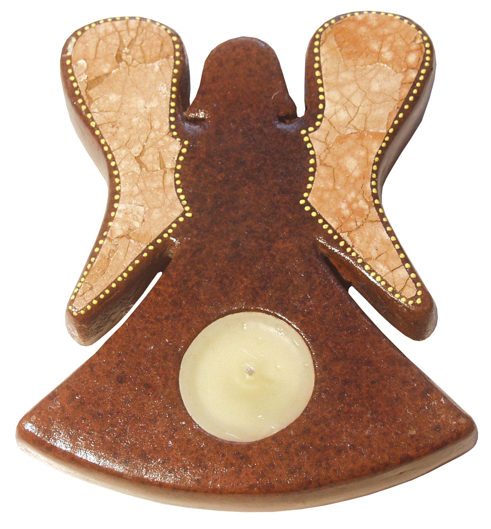 Saraswati Teelichthalter Teelichthalter "Engel" Terracotta braun 16cm