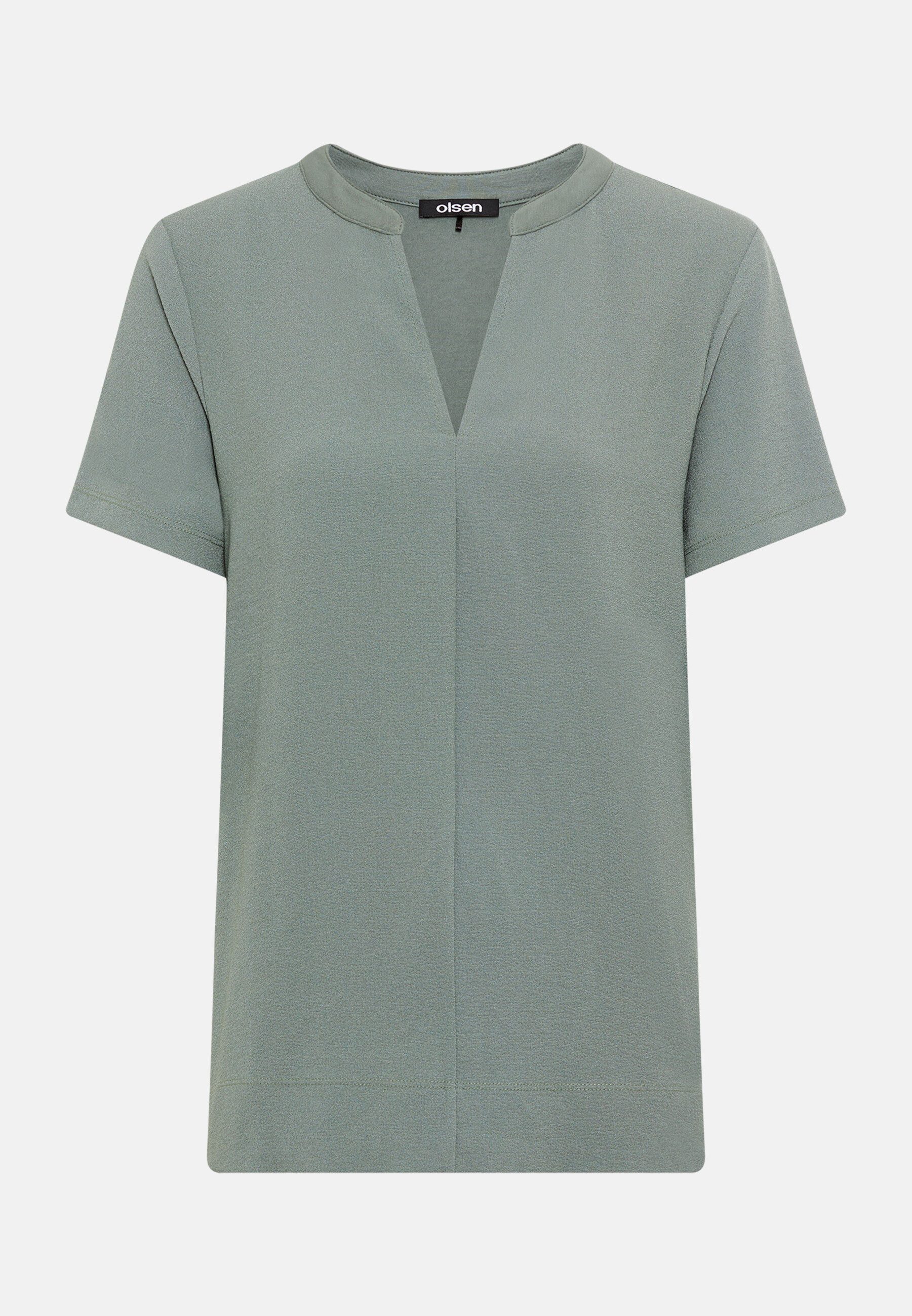 Olsen T-Shirt Shirt im Materialmix mit Tunikaausschnitt