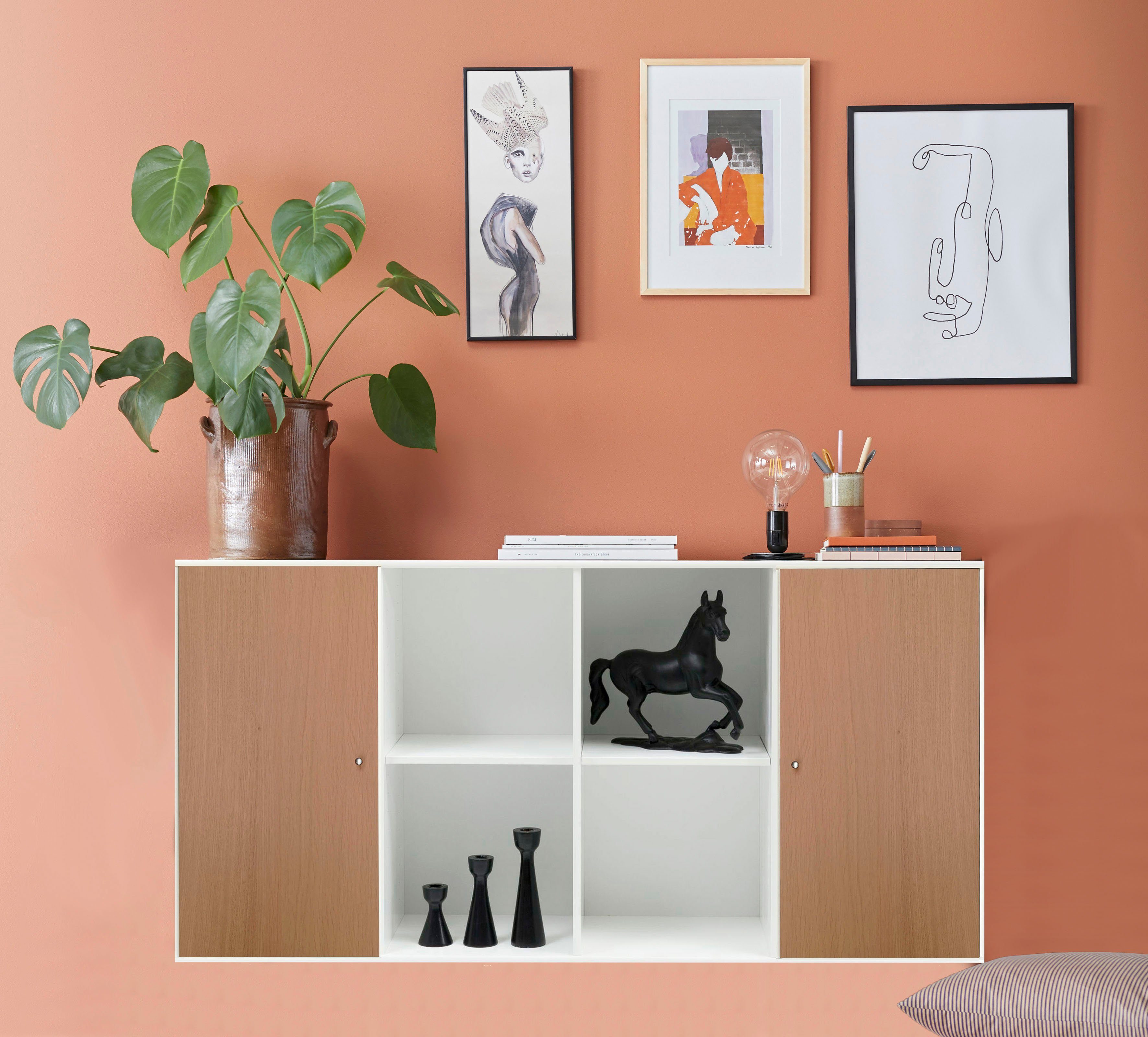 Hammel Furniture Sideboard Mistral Kubus, mit Türen, Wandmontage/stehend, Breite: 136 cm