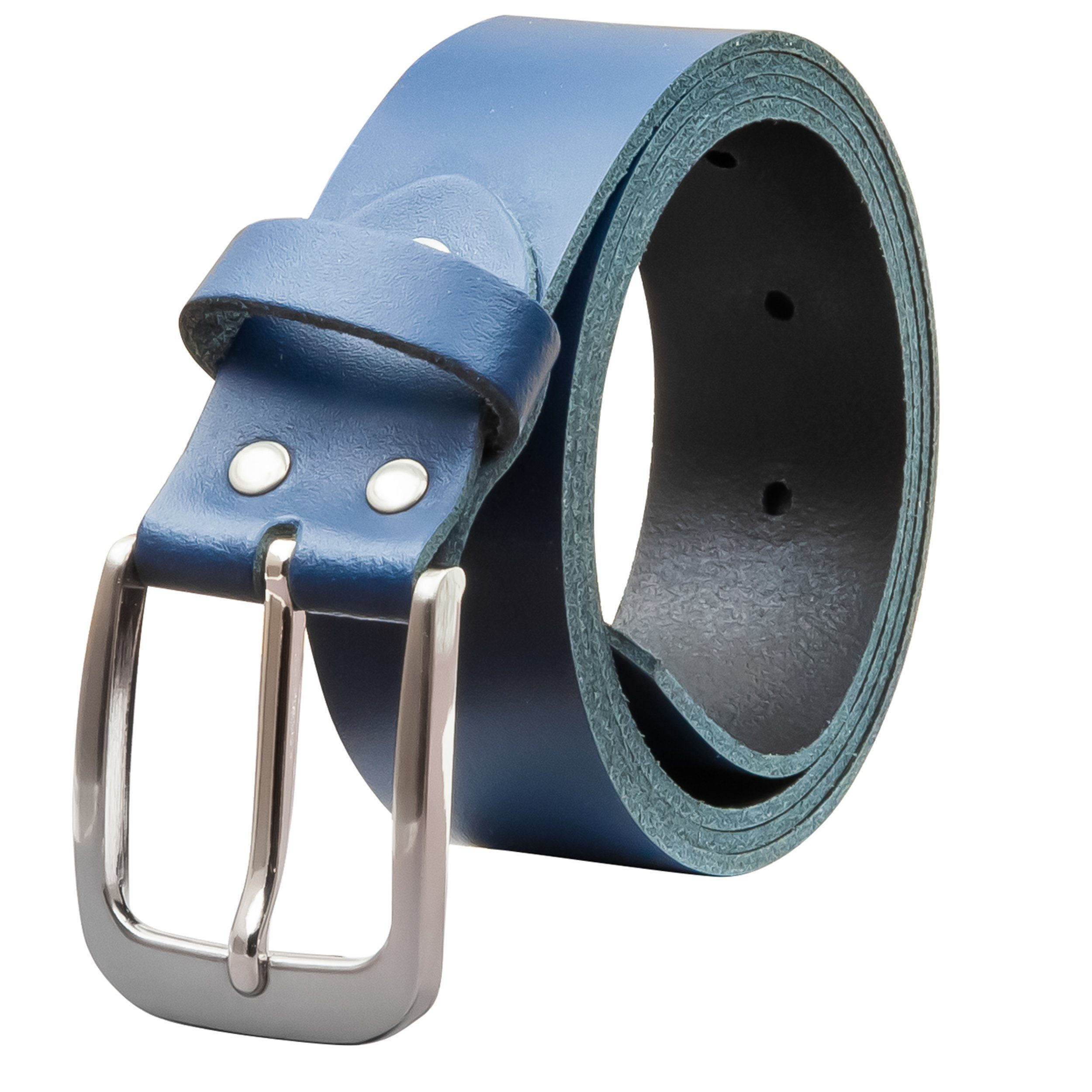 COLOGNEBELT Ledergürtel OM428-SL-Dunkelblau MADE IN GERMANY, Dunkelblau Kürzbar, 100 % Echtleder, Unisex