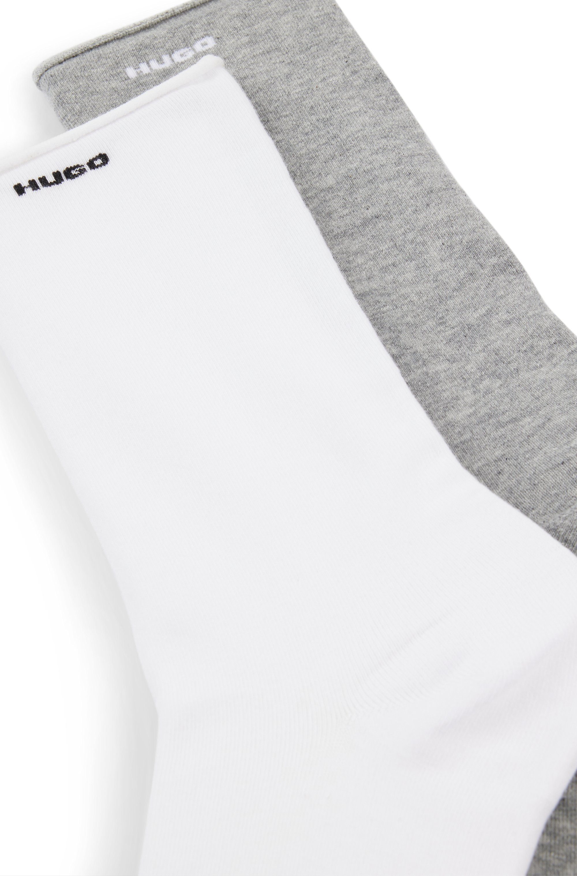 HUGO Freizeitsocken 2P RS UNI CC W (Packung, 2-Paar, 2er Pack) mit gerolltem Bündchen