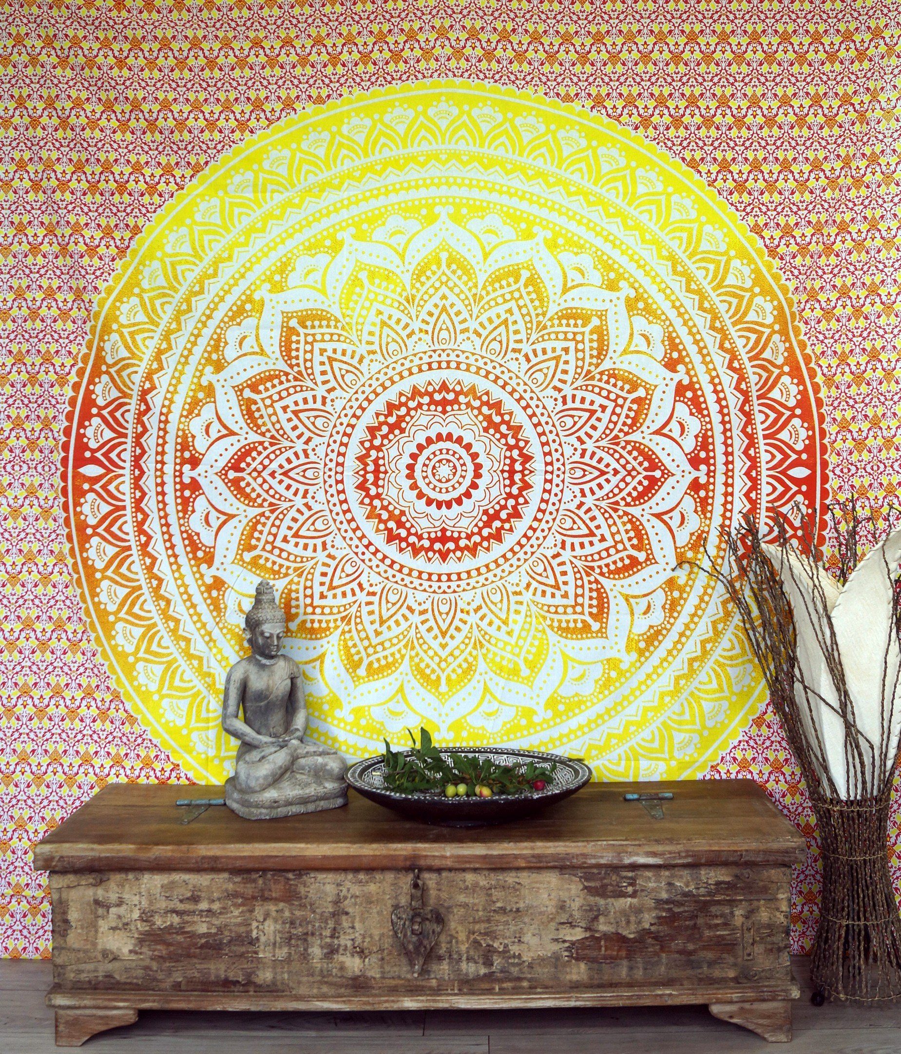 Guru-Shop Tagesdecke Boho Style Wandbehang, indische Tagesdecke..