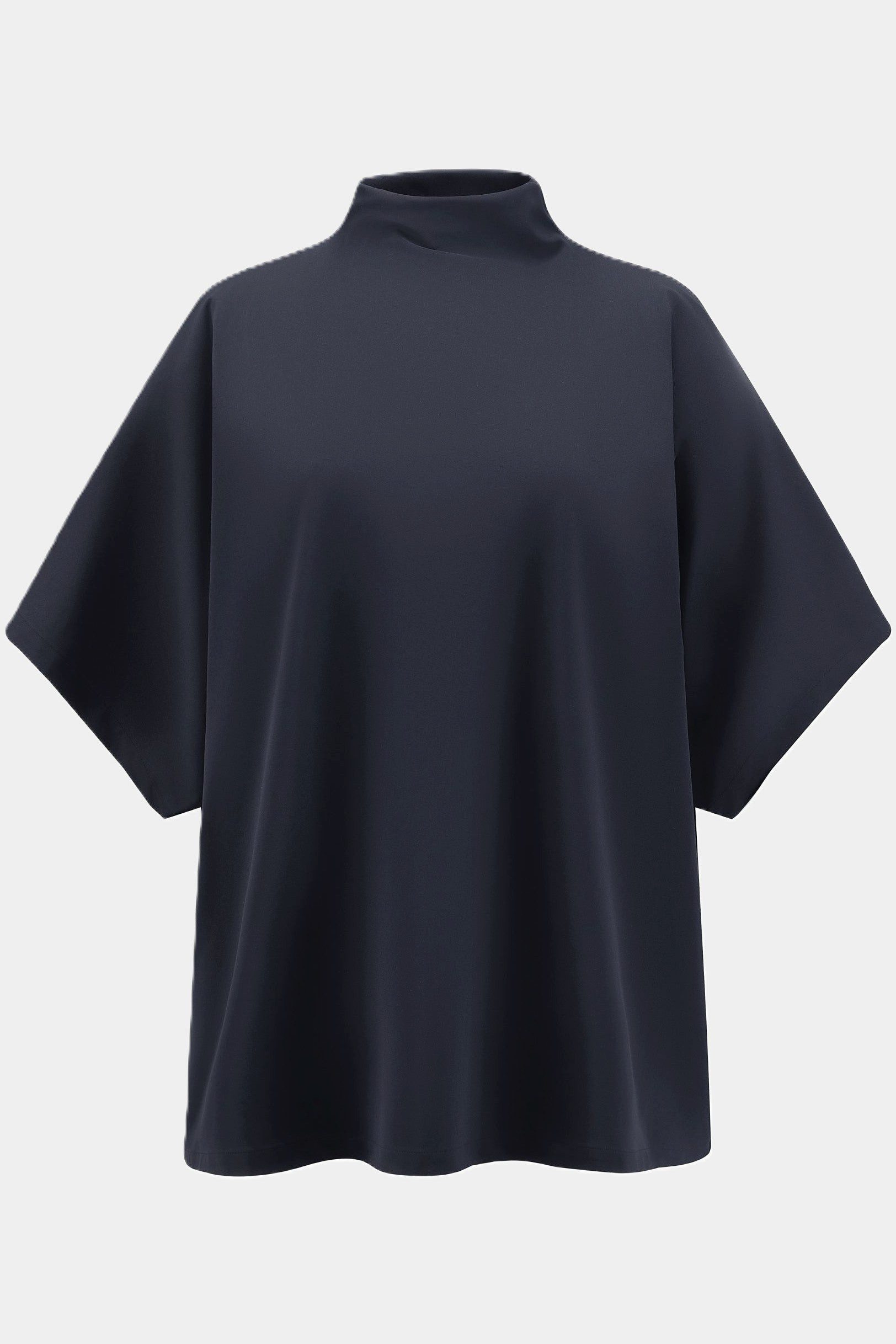 Blusenshirt Damen Wide Fit Oberteil mit Fledermausärmeln Black – Knitterarm