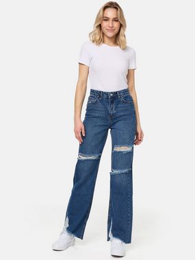 Tazzio High-waist-Jeans F117 Damen Palazzo Jeanshose