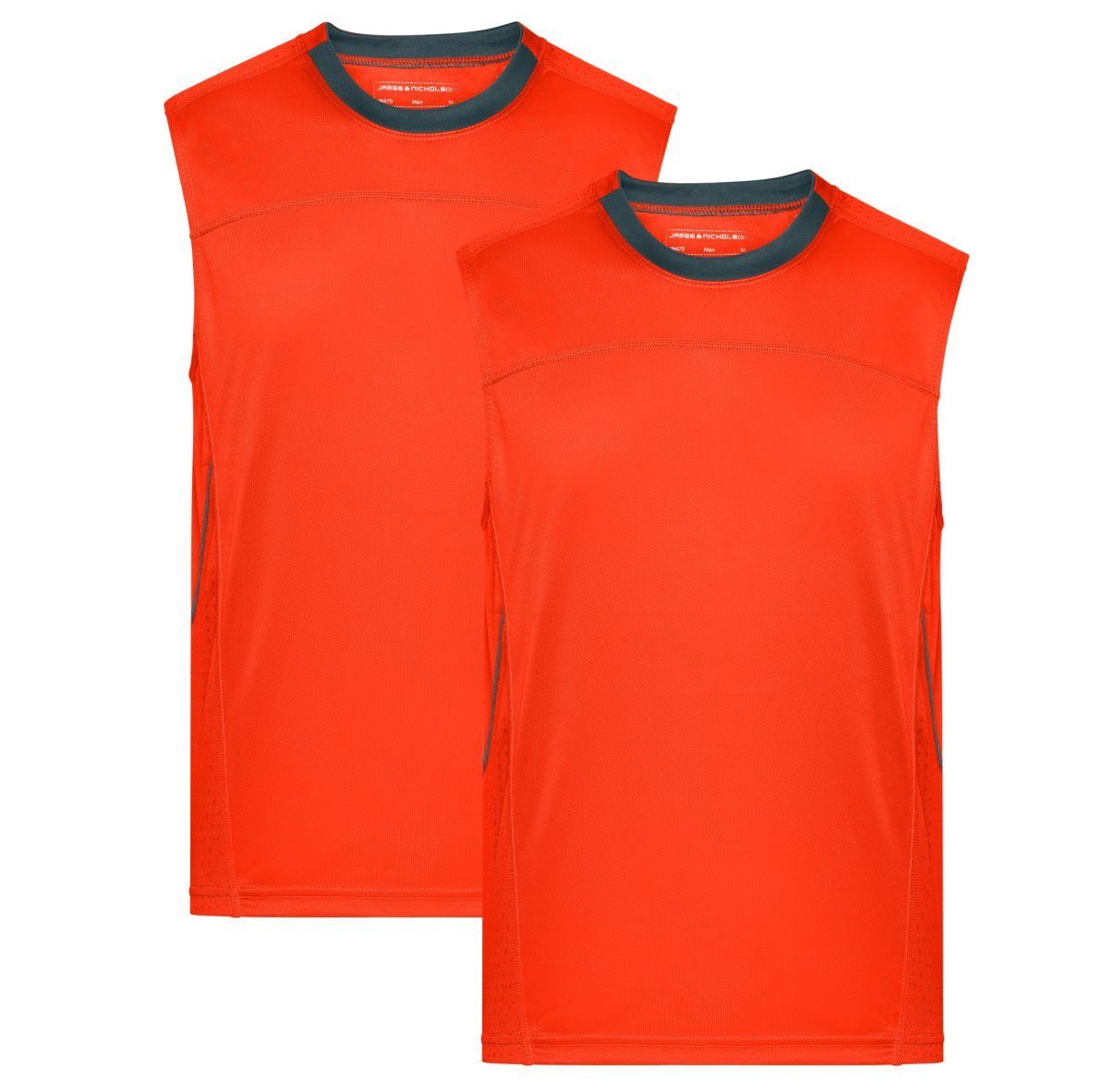 James & Nicholson Lauftop Doppelpack Sportliches Herren Lauf Top aus Funktionspolyester JN470 (Doppelpack, 2er-Pack) Feuchtigkeitsregulierendes Material