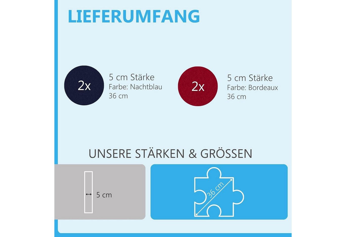 Thumbnail - platino24 Akustikplatte Schallabsorber-Set PUZZLE aus Basotect G+ mit Akustikfilz