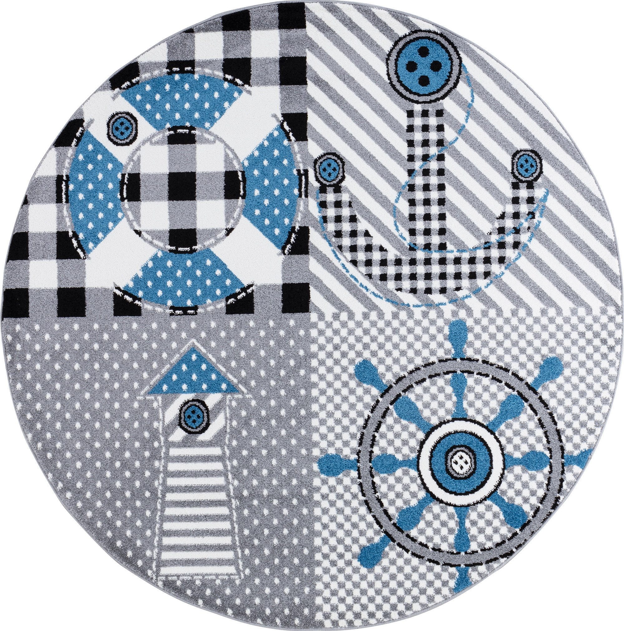 Carpettex Kinderteppich Piraten-Design, Rund, Höhe: 11 günstig online kaufen