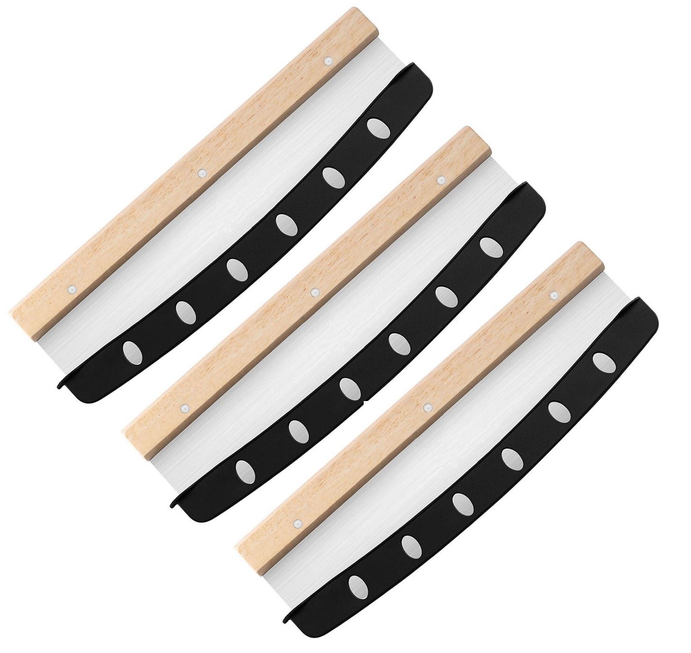 BAYLI Pizzaschneider 3er Set Pizzaschneider Wiegemesser mit Klingenschutz - 3 Stück Pizza