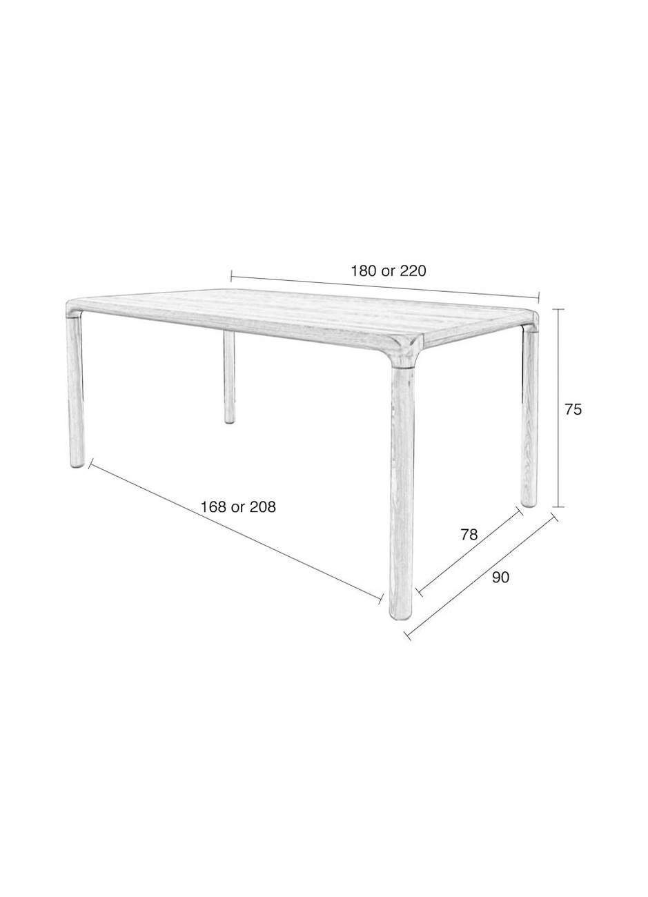 cm von Esche Esstisch 90 Zuiver lackiert 180 x Zuiver Design Esstisch Walnuss STORM