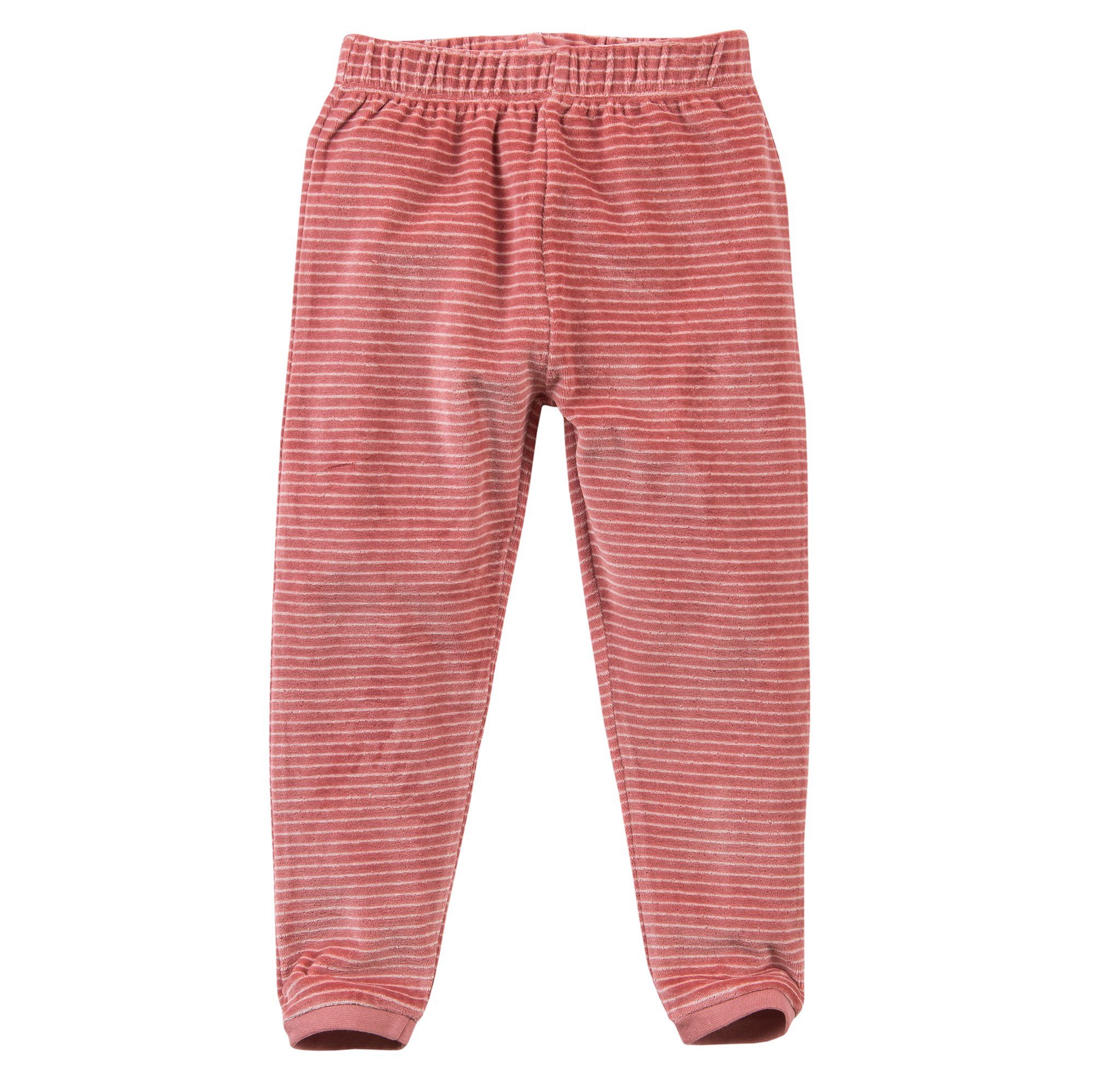 Schlafanzug, geringelt, rosa Pyjama People Baumwolle Bio Langarm Nicki, Organic Wear Mädchen aus