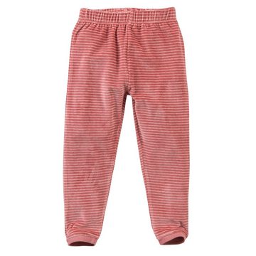 People Wear Organic Pyjama Nicki, Mädchen Langarm Schlafanzug, rosa geringelt, aus Bio Baumwolle
